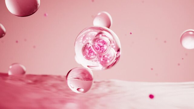 The dynamic effect of the pink molecular essence on the skin surface