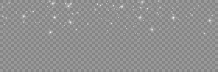 White dust particles glowing shimmer abstract stardust explosion cinematic cosmic light background effect. © OLEKSANDR