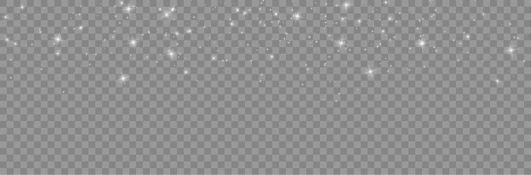 White dust particles glowing shimmer abstract stardust explosion cinematic cosmic light background effect.