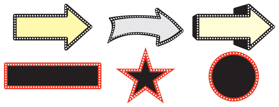 Arrow and Star Shapes Set vector illustrarion 