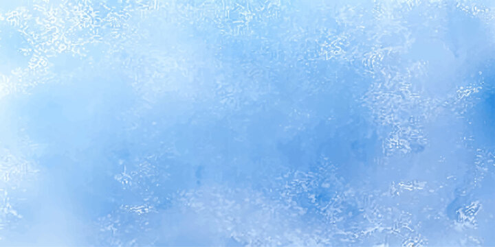 Abstract soft ice-cold frost or crystal snow on light blue sky, create a dreamy atmosphere for winter season. 