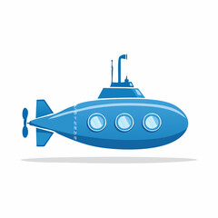 Fototapeta premium Blue Submarine Illustration