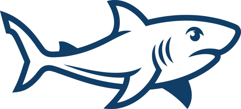 Cartoon shark character swimming in the blue sea vector can Editable