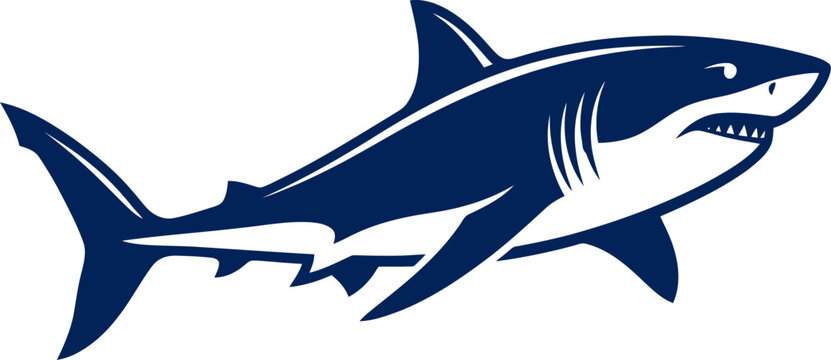 Great white shark with open mouth showing sharp teeth vector can Editable