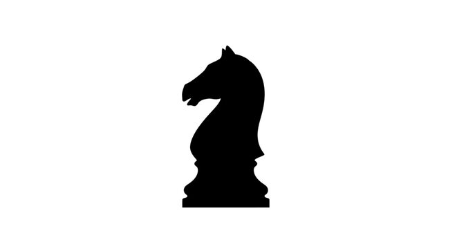 Black knight chess piece silhouette a striking minimalist representation of strategy