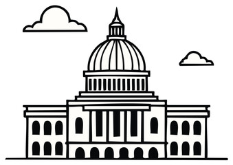 Obraz premium Iconic Dome Building Illustration Symbolizing Government and Civic Architecture