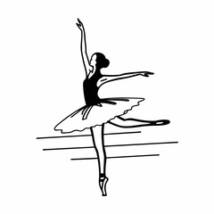 Elegant ballerina dancing in a graceful pose © Freelancing