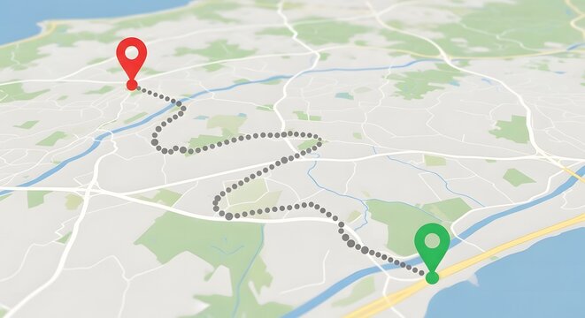 Route map with start and end points
