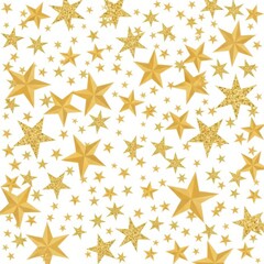 Obraz premium Many bright yellow and orange stars scattered on a festive background pattern