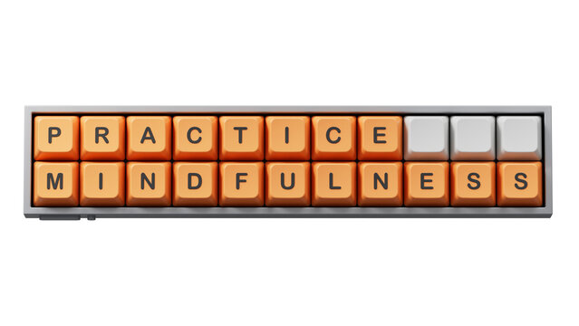 Practice Mindfulness symbol. Concept words Practice Mindfulness on Computer keyboard keys.Medical and Psychology and Practice Mindfulness concept.Supports PNG files