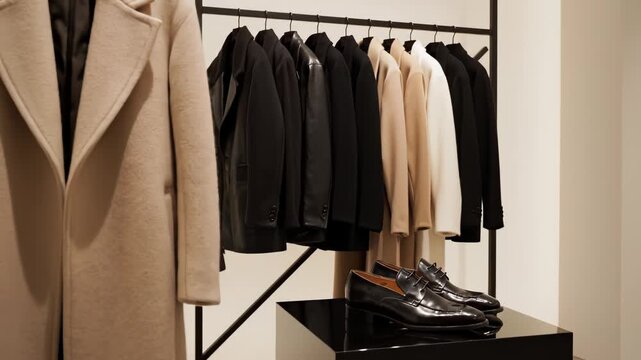 Mens clothing display in a boutique highlighting everyday moments and community bonds