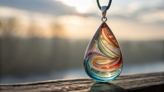 Colorful Teardrop Glass Pendant Jewelry
