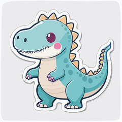 Naklejka premium Cute Blue Dinosaur Sticker