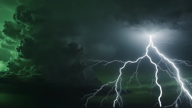 Stormy sky with lightning bolt for outdoor lifestyle brands and nature documentaries