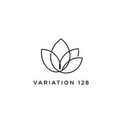 Obraz premium Minimalist Lotus Flower Logo Design with Text Variation 128.