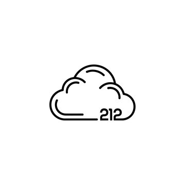Cloud with 212 number logo design.