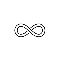 Obraz premium Simple Black Infinity Symbol Line Art.