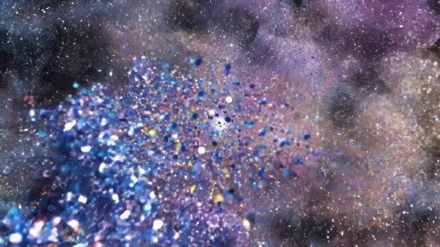 Colorful cosmic explosion in space highlighting environmental conservation and serenity
