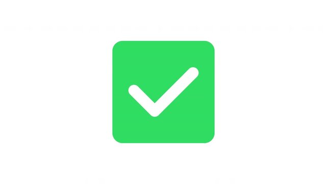 Smooth upward slide green checkmark with bounce effect clean ui confirmation animation Prores Alpha Channel 4K 60fps