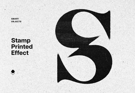 Stamp Print Text Effect &ndash; Monochrome Typography for Logo, Poster & Branding (PSD)