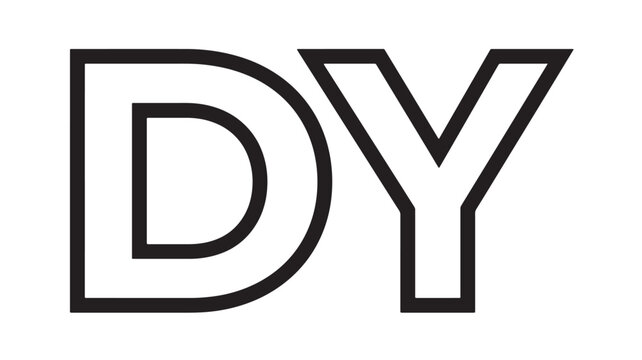 D letter minimalist logo silhouette icon with thick black outline and geometric sans style for branding and signage