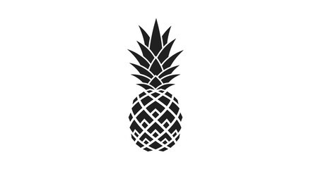 Obraz premium Black pineapple silhouette on white background