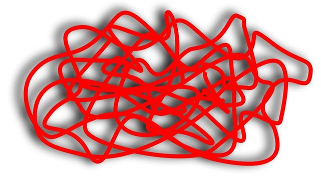 Abstract Red Scribble Chaos Animation Background Transparent Download