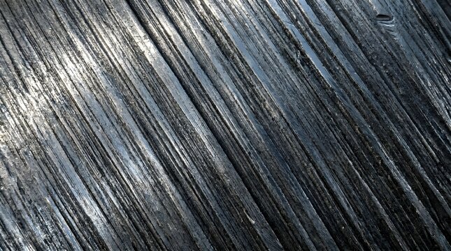 Abstract macro texture of dark grooved industrial material with diagonal lines