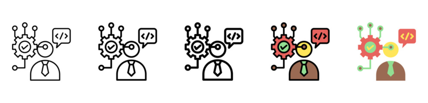 Code Icon Collection With Different Styles And Colors