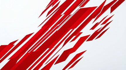 Fototapeta premium dynamic diagonal red shapes on clean white background, representing emergency response and action.