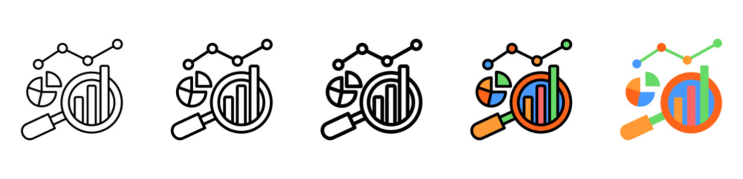 Analysis Icon Collection With Different Styles And Colors