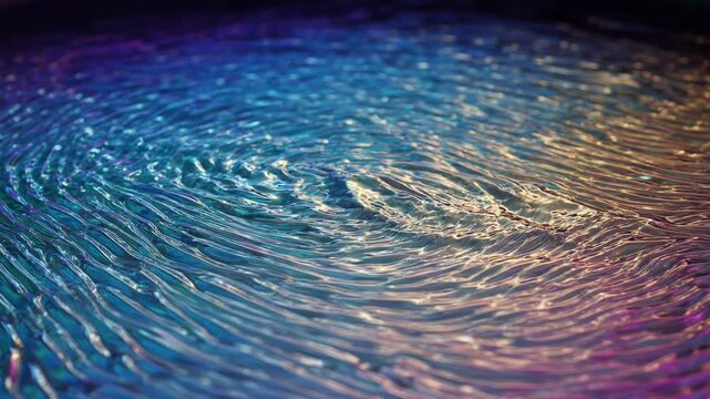 Iridescent Holographic Foil Surface Ripple Macro Loop