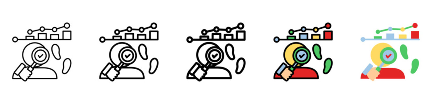 Trace Icon Collection With Different Styles And Colors
