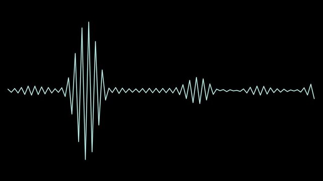 Abstract audio sound visualizer wave spectrum animation on black background, Sound waves and audio waveform spectrum on transparent background, Music waves oscillation modern, Music equaliser. 4k