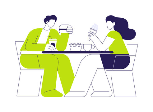 Quick lunch isolated cartoon vector illustrations.