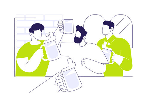 Going to a pub isolated cartoon vector illustrations.