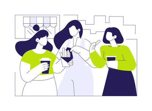 Sharing meal isolated cartoon vector illustrations.