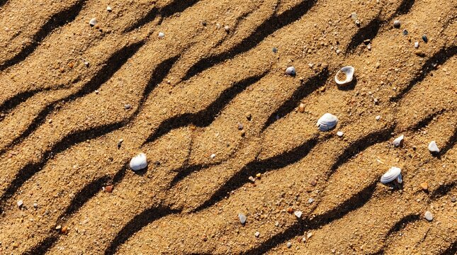 Sandy beach with shells