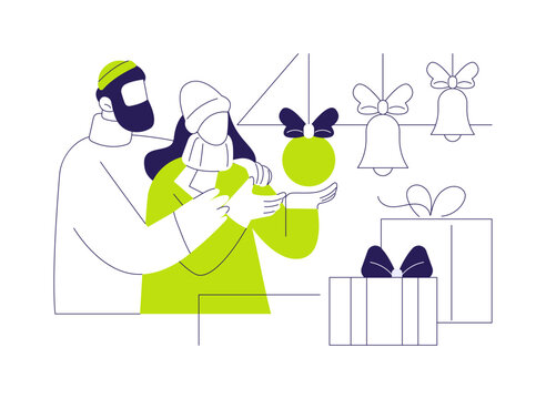 Buying presents isolated cartoon vector illustrations.