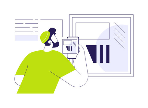 Interactive gallery isolated cartoon vector illustrations.