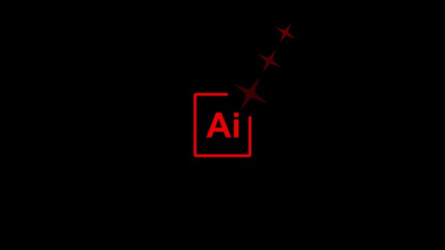 A clean and modern AI design icon featuring a glowing shine effect. Ideal for representing digital creativity, graphic design tools, software interfaces, branding elements, UI/UX layouts,