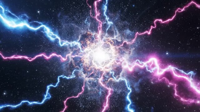 Cosmic explosion in space ideal for sleek commercial backgrounds and title sequences