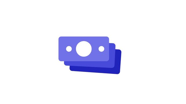 A stack of blue cards or banknotes icon representing money, payment, finance, currency, or a collection of financial transaction cards