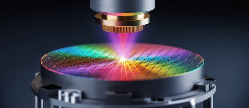 Hightech semiconductor wafer manufacturing process with laser lithography and light diffraction