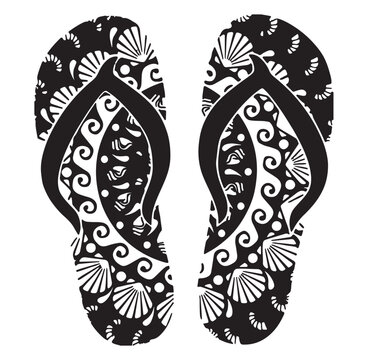  Beach Mandala flip flops.