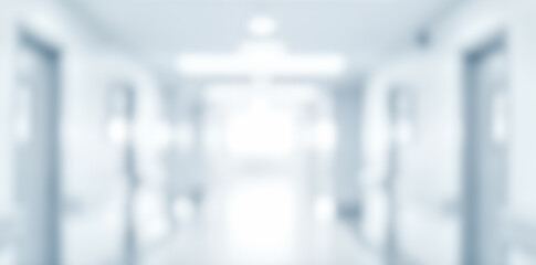 blurred abstract background empty hospital corridor clinic hallway bokeh light medical healthcare...