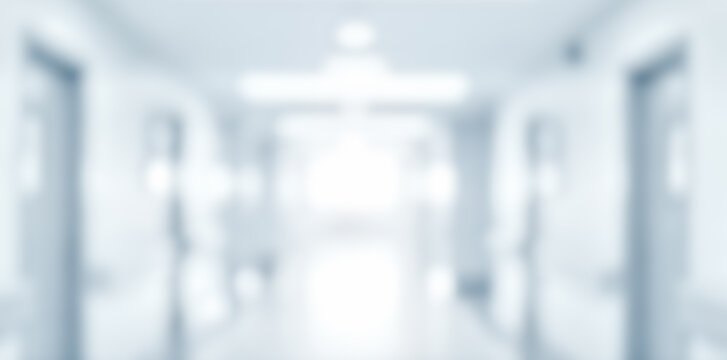 blurred abstract background empty hospital corridor clinic hallway bokeh light medical healthcare concept defocused modern health facility emergency room indoor architecture background
