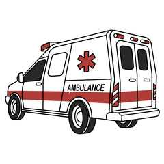 Red and white ambulance vehicle © Shimu