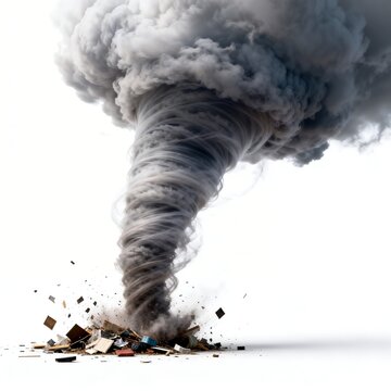 Tornado Destroying Buildings and Objects