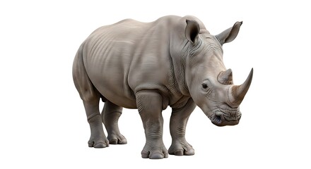 Fototapeta premium Gray rhinoceros standing alone